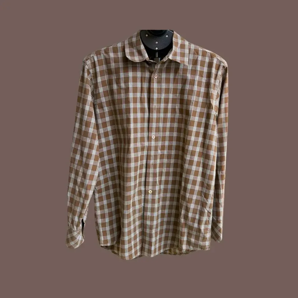 Banana Republic Buttondown Shirt | Brown Plaid | Size S | Vintage